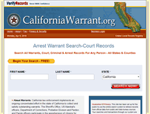 Tablet Screenshot of californiawarrant.org